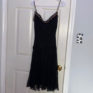 Betsey Johnson Midi Black Lace Formal Dress